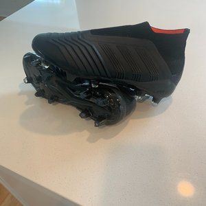 Soccer Cleats Kids Adidas Predator 18+ FG - Core Black / Core Black / Red